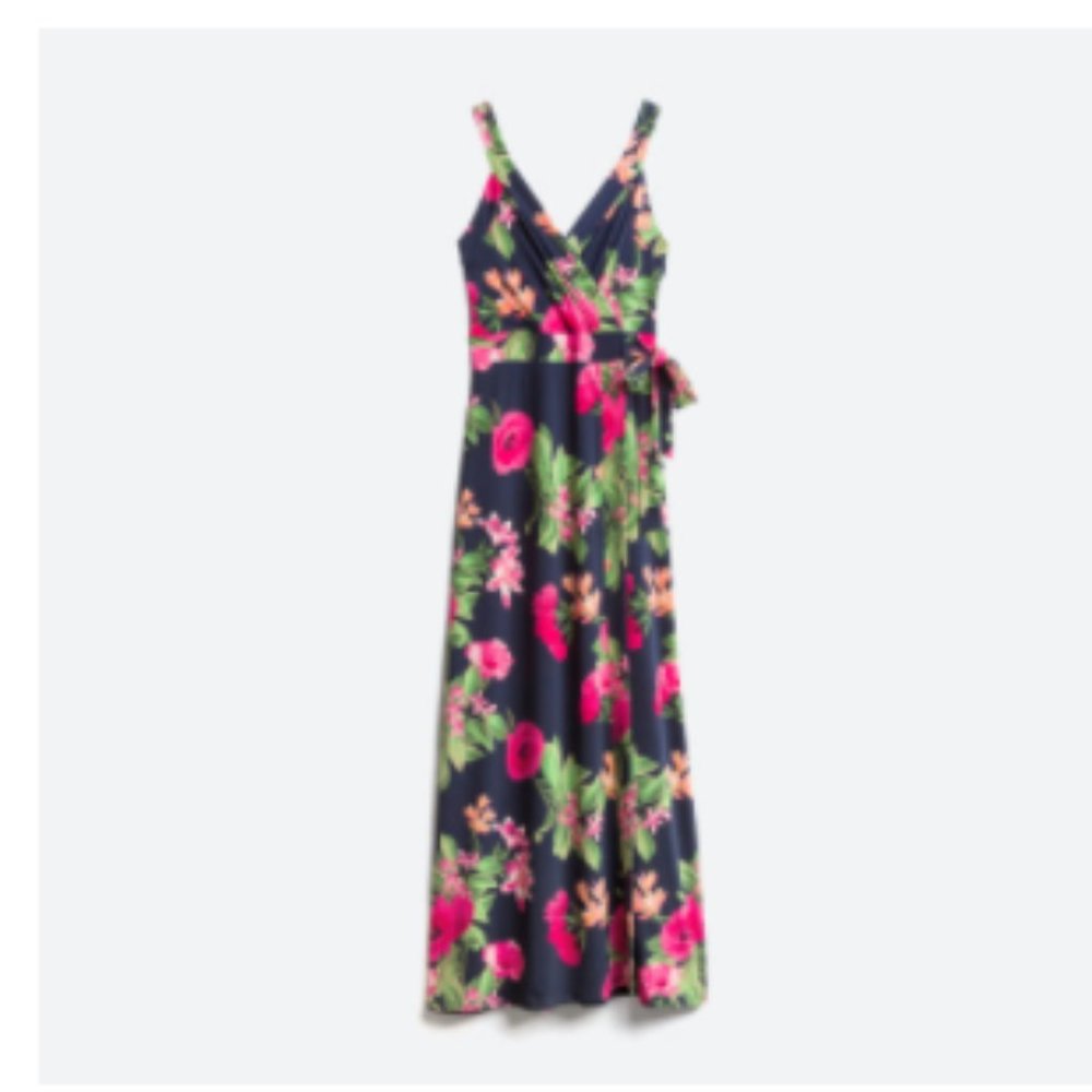 Hellena Faux Wrap Knit Maxi Dress